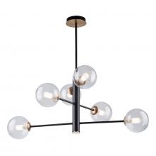 Artcraft AC11765VB - Aurelia Collection 6-Light Chandelier, Matte Black & Brass