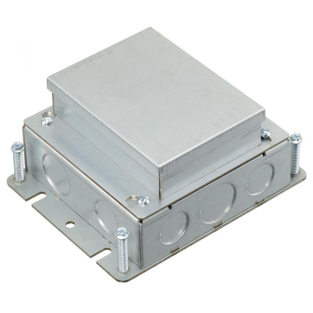 RECT FLOORBOX, STAMP STEEL, SHALLOW, 1-G