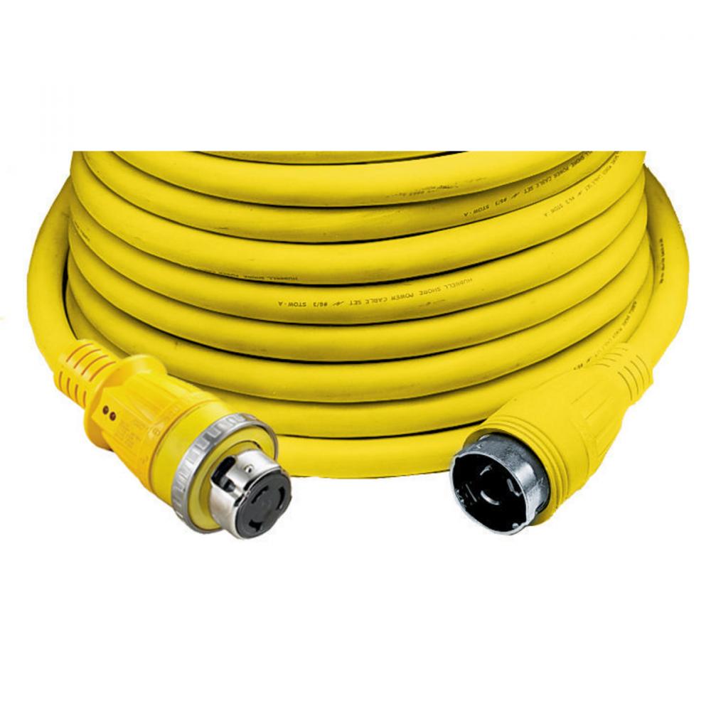 MARINE CORD, 50A/125V, 50', YL, W/LEDS