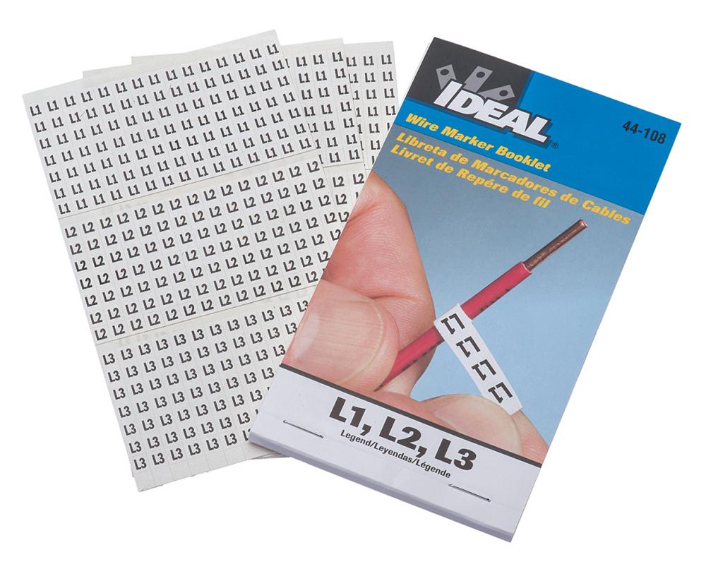 Wire Marker Booklet "L1 L2 L3"