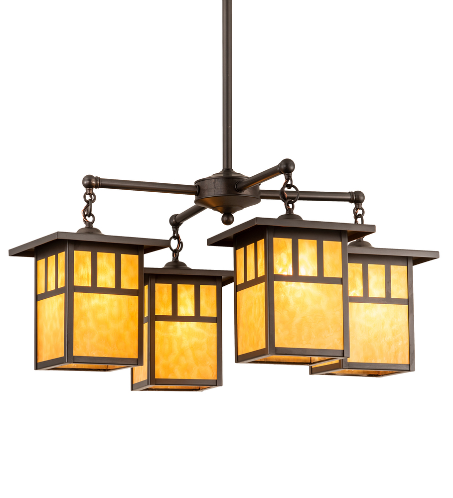 31" Wide Hyde Park Double Bar Mission 4 Light Chandelier