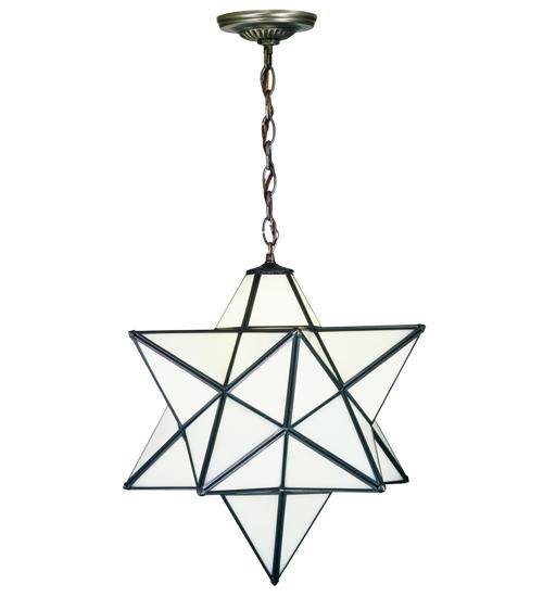 18" Wide Moravian Star White Pendant