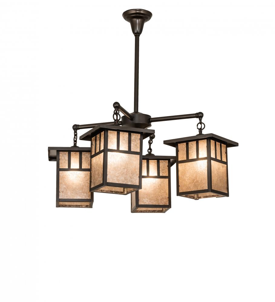 34" Wide Hyde Park Double Bar Mission 4 Light Chandelier