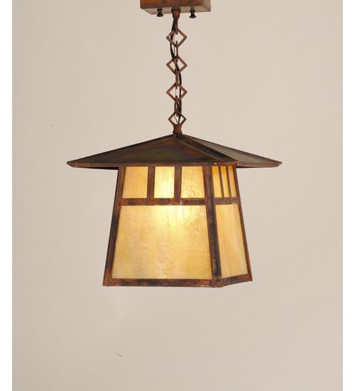 12"Sq Stillwater Double Bar Mission Ceiling Pendant