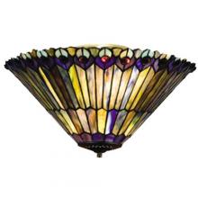 Meyda Blue 13251 - 17"W Tiffany Jeweled Peacock Fan Light Fixture