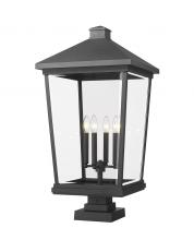 Z-Lite 568PHXXLS-SQPM-BK - 4 Light Outdoor Pier Mounted Fixture