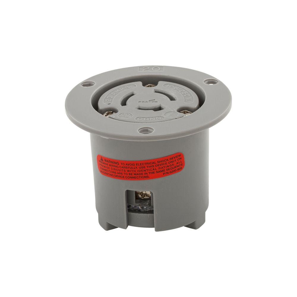 Flanged Outlet 20A 125/250V 3P3W H/L GY