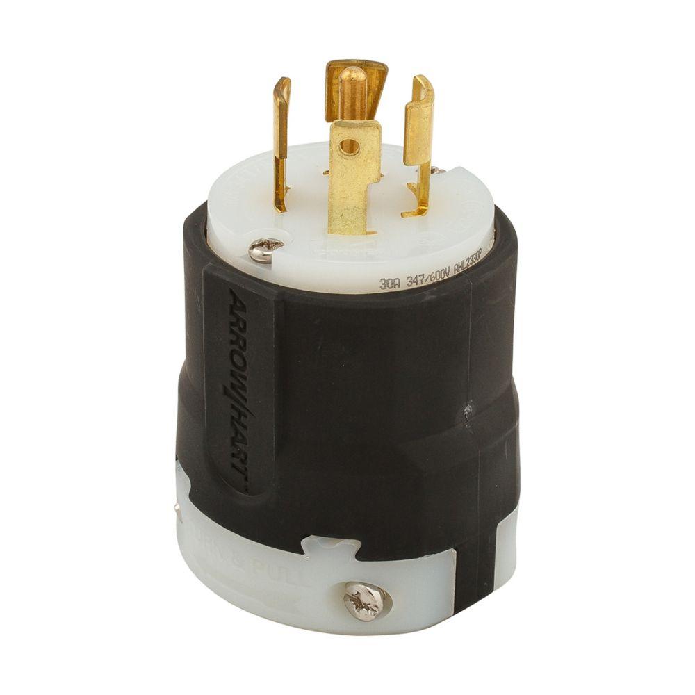 Plug 30A347/600V3PH4P5W H/L FlatCable GY