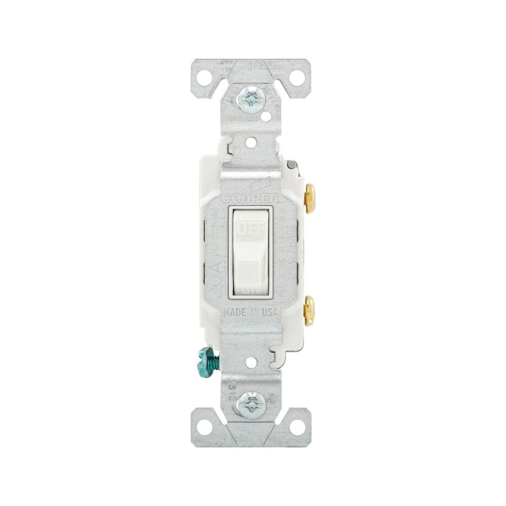 Switch Toggle SP 20A 120/277V Swire WH