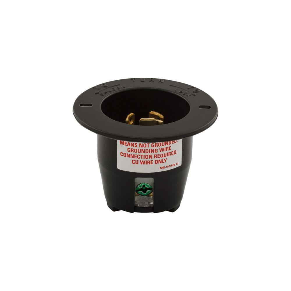 Flanged Inlet 15A 250V 2P3W H/L BW