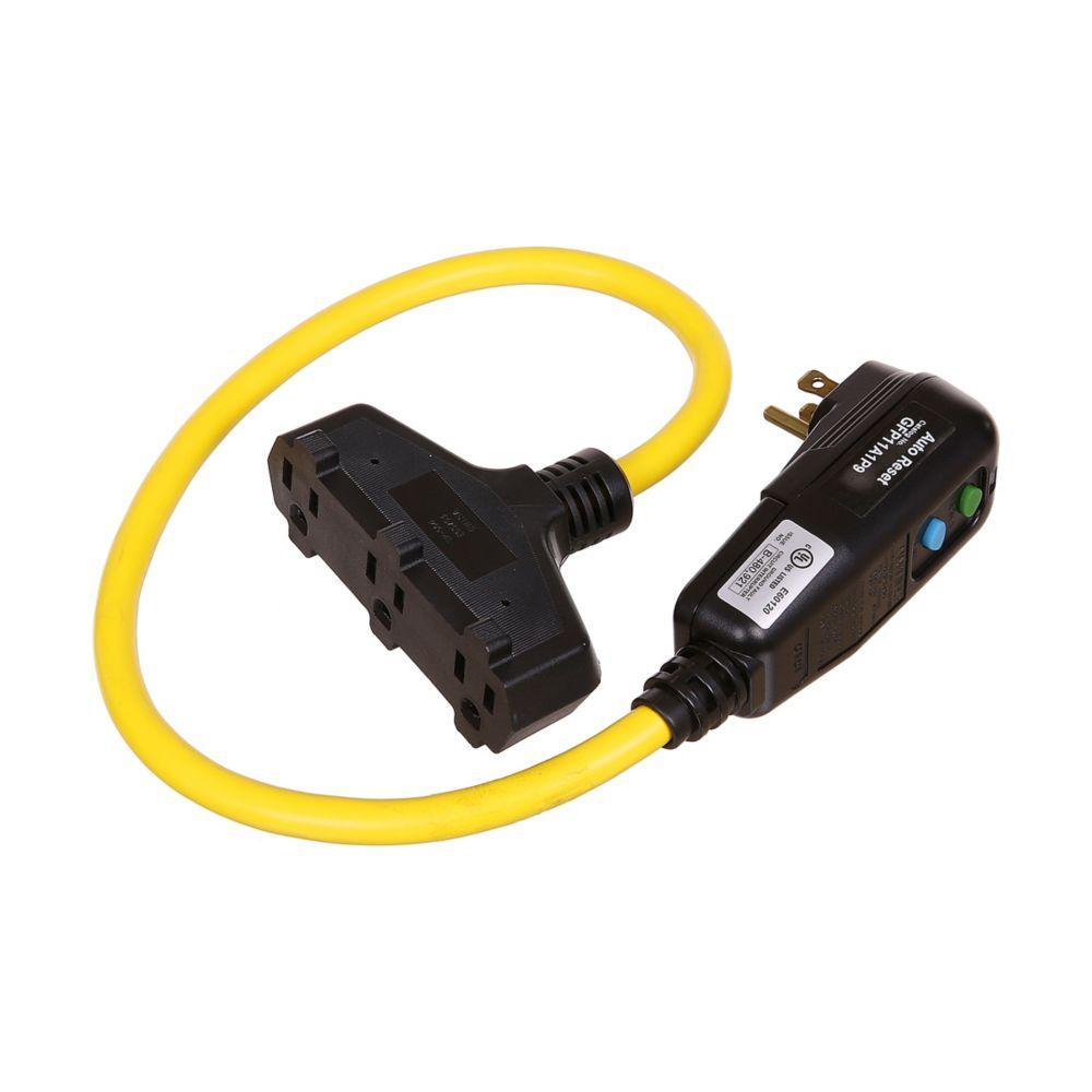 PLUG 15A/120V 2FT 12/3 CORD,TRI TAP AUTO