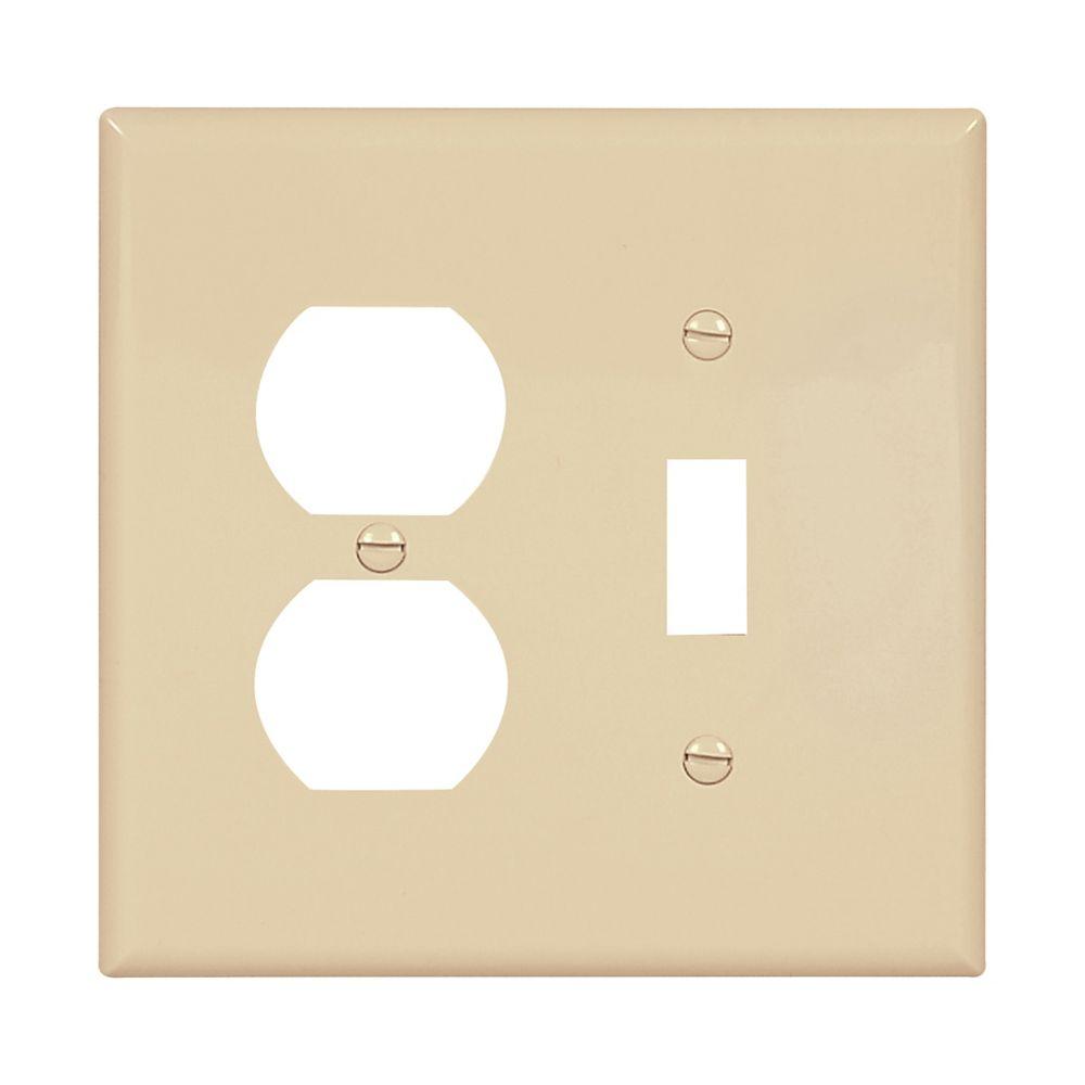 Wallplate 2G Toggle/Duplex Poly Mid IV