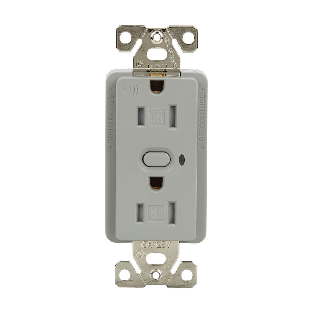 Z-Wave Plus Receptacle 15A125V2P3W Gray