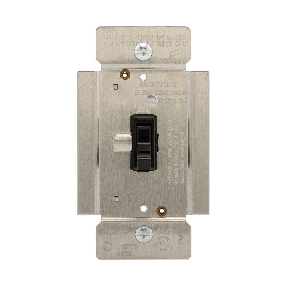 Dimmer Toggle SP/3Way 1000W 120V BK