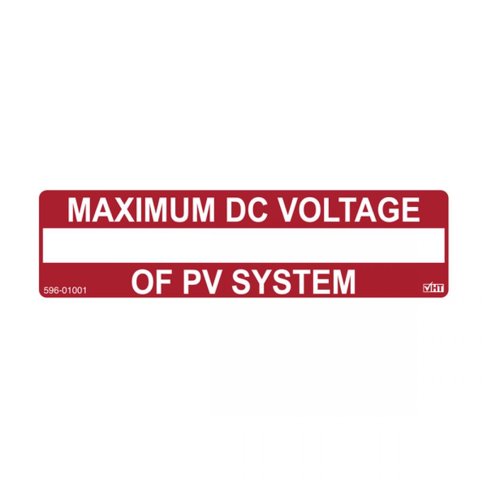 MAX DC VOLT PV SYS, RED, 10/PK