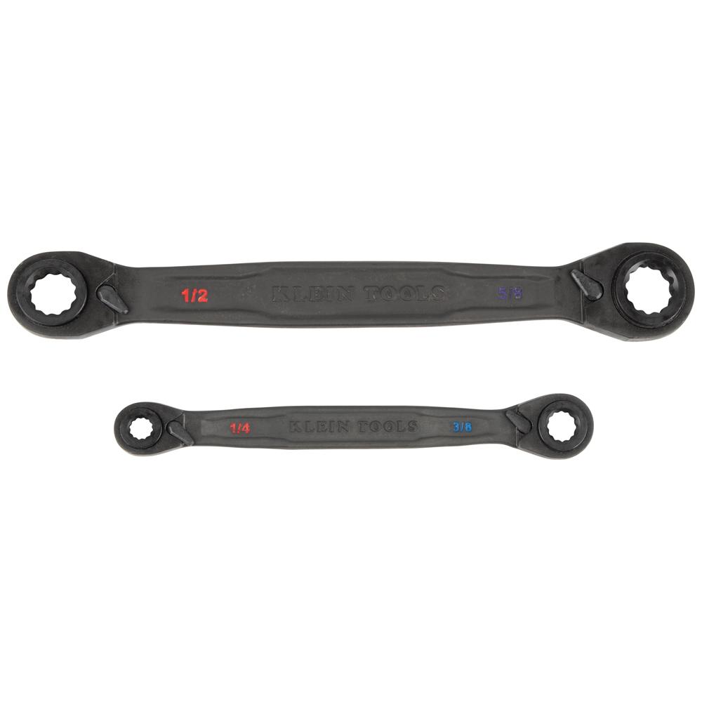 2 Pc SAE Ratcheting Quad Wrench Set