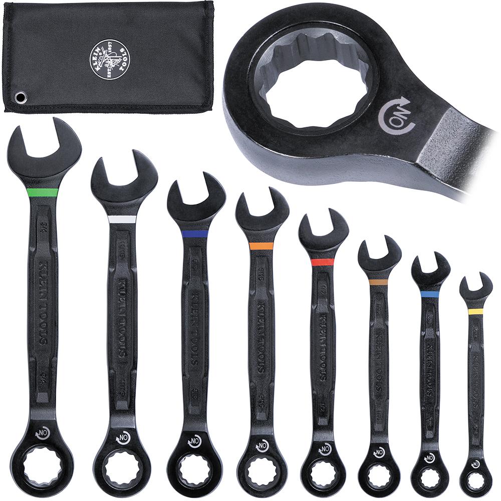 SAE Ratcheting Wrench Set, 8 Pc