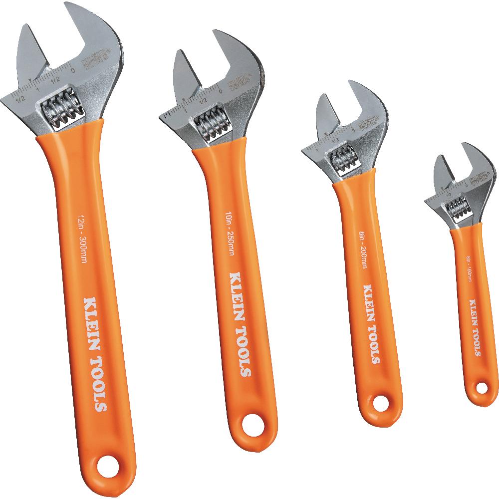 Extra-Capacity Adj Wrenches, 4 Pc