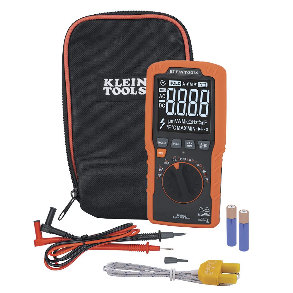 Slim Digital Multimeter, 600V, Temp