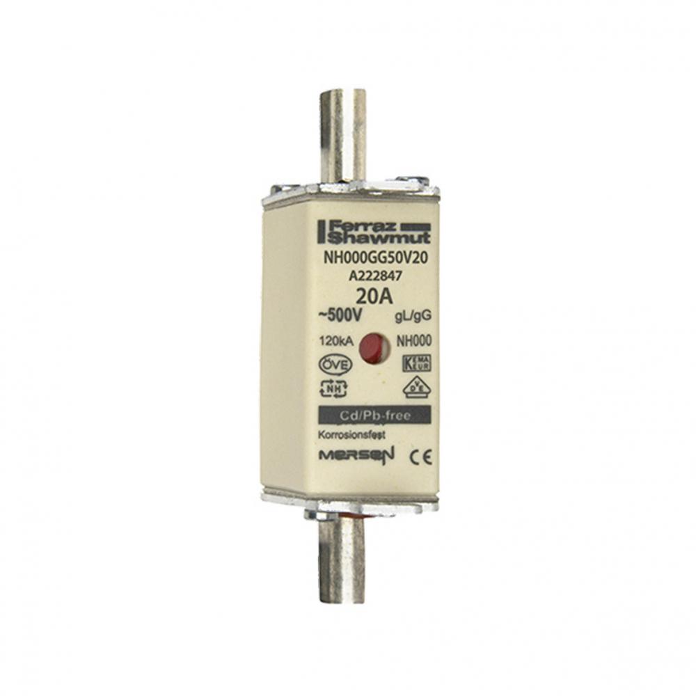 Fuse-link NH000 gG 500VAC 20A live tags Double i