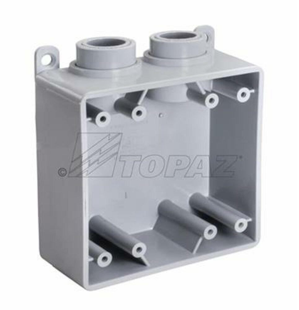 3/4" WEATHERPROOF BOX TWO-GANG TYPE FSS 5PK