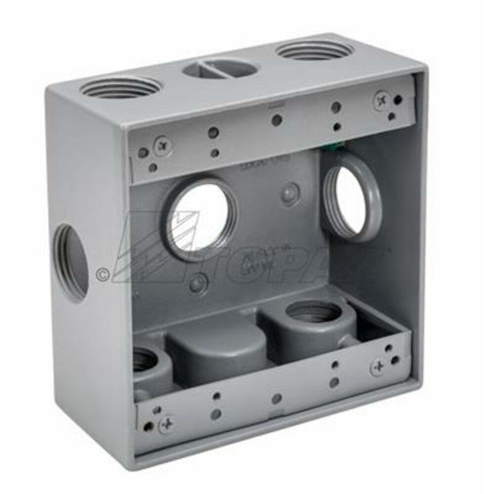 3/4" 7 HOLE 2-GANG WP BOX  10PK