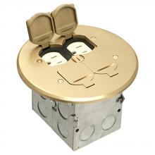 Arlington FLB6240MB - RND BRASS FLOOR BOX 2G