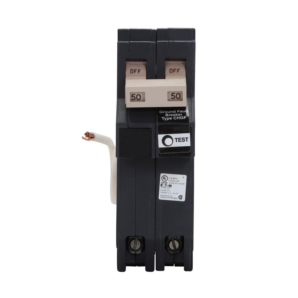 CH 2-Pole GFCI Breaker, 45A, 10kAIC