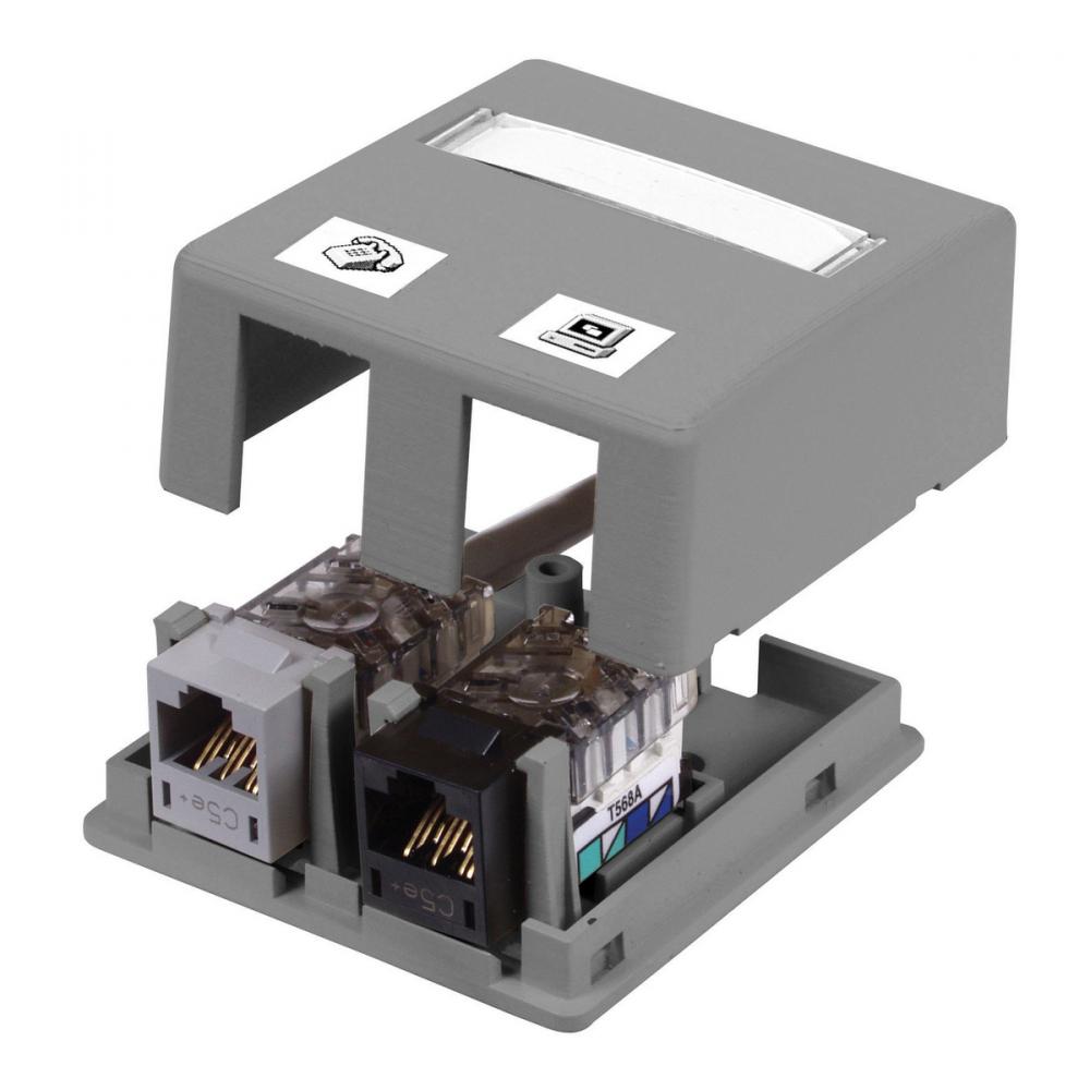 HOUSING, SURFACE MOUNT,2 PORT,CL,GY