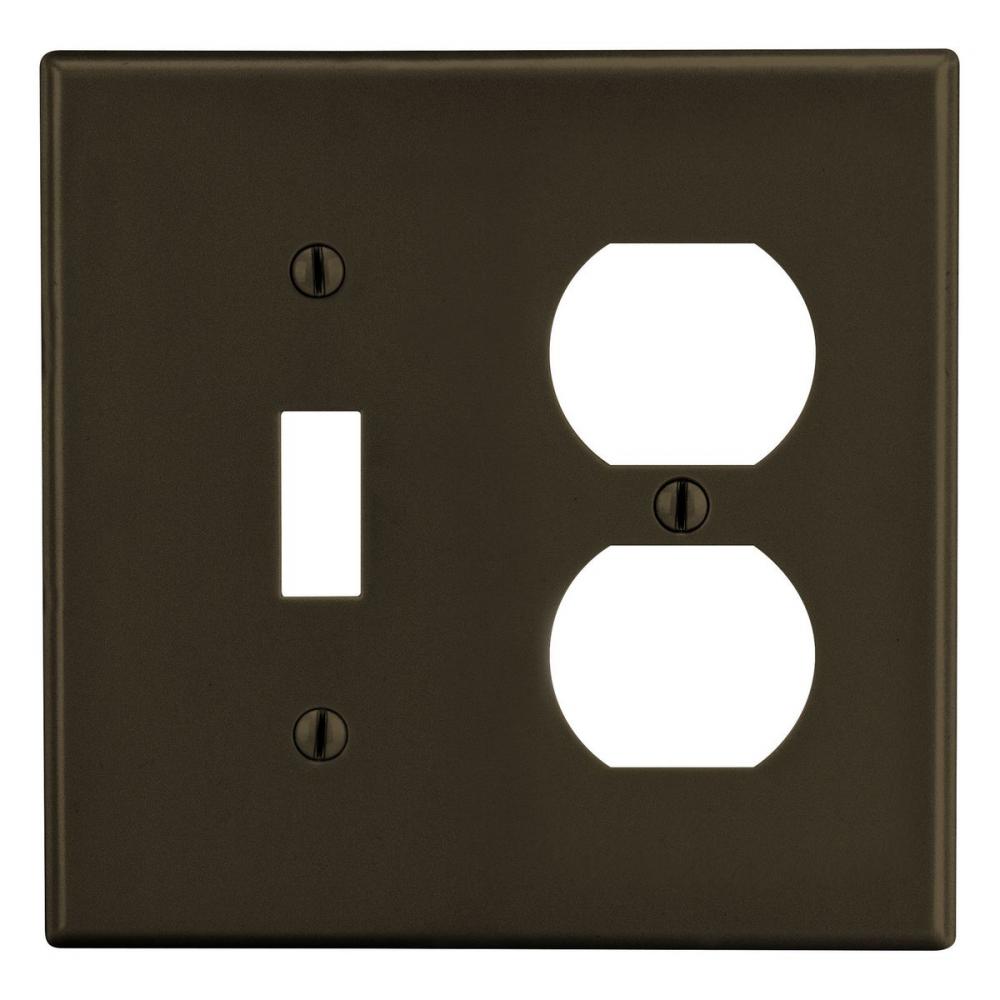 WALLPLATE, 2-G, 1) DUP 1) TOG, BR