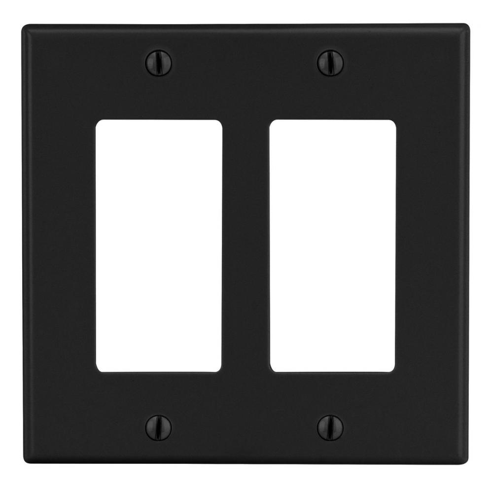 WALLPLATE, M-SIZE, 2-G, 2) DEC, BK