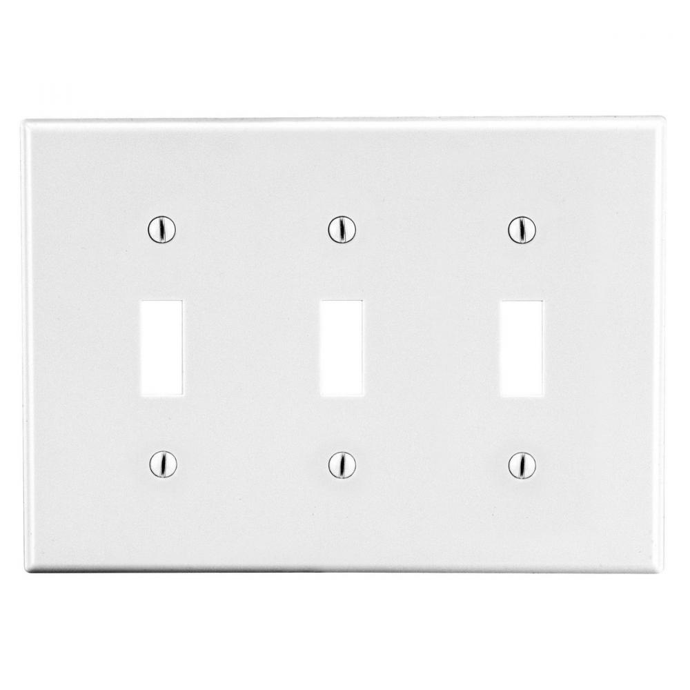 WALLPLATE, M-SIZE, 3-G, 3) TOG, WH