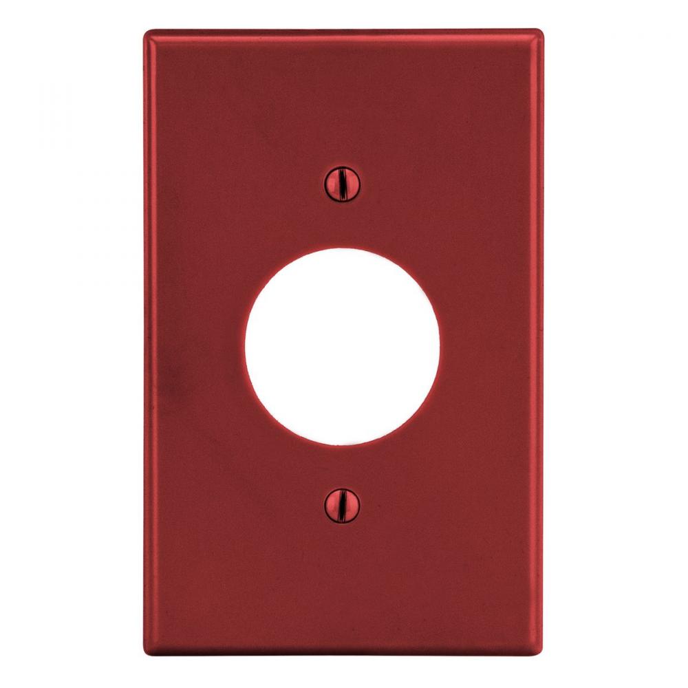 WALLPLATE, M-SIZE, 1-G, 1.40" OPNG, RED