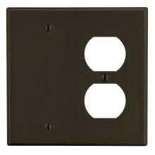 Hubbell Premise Wiring P138 - WALLPLATE, 2-G, 1) DUP 1) BLANK, BR