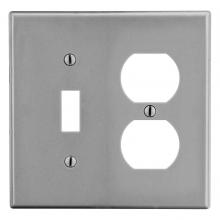 Hubbell Premise Wiring P18GY - WALLPLATE, 2-G, 1) DUP 1) TOG, GY