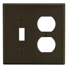 Hubbell Premise Wiring P18 - WALLPLATE, 2-G, 1) DUP 1) TOG, BR