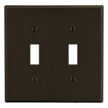 Hubbell Premise Wiring P2 - WALLPLATE, 2-G, 2) TOG, BR