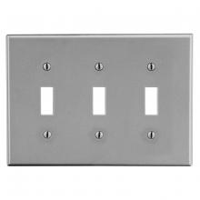 Hubbell Premise Wiring P3GY - WALLPLATE, 3-G, 3) TOG, GY