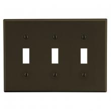 Hubbell Premise Wiring P3 - WALLPLATE, 3-G, 3) TOG, BR