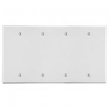 Hubbell Premise Wiring P43W - WALLPLATE, 4-G, 4) BOX MT BLANK WH