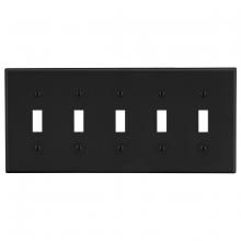 Hubbell Premise Wiring P5BK - WALLPLATE, 5-G, 5) TOG, BK