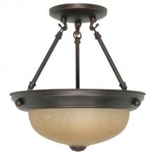 Satco 60/1258 - 2 LT - 11 SEMI FLUSH Mahogany Bronze