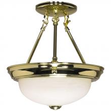 Satco 60/216 - 2 LT - 11 SEMI FLUSH Polished Brass