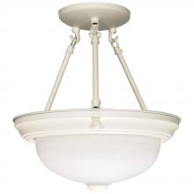 Satco 60/224 - 2 LT - 11 SEMI FLUSH Textured White