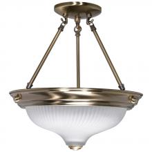 Satco 60/241 - 2 LT - 13 SEMI FLUSH Antique Brass