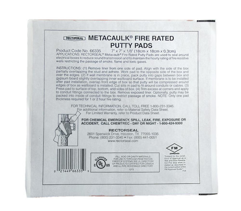 Metacaulk 7" x 7" x 1/8" Putty Pad