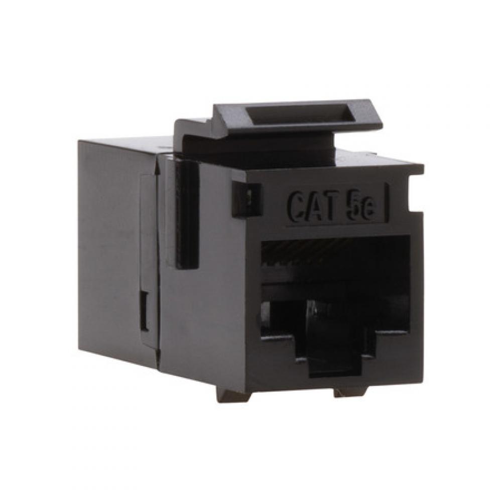 Cat5e Keystone Coupler, F to F, BLK UTP. 1/Bg