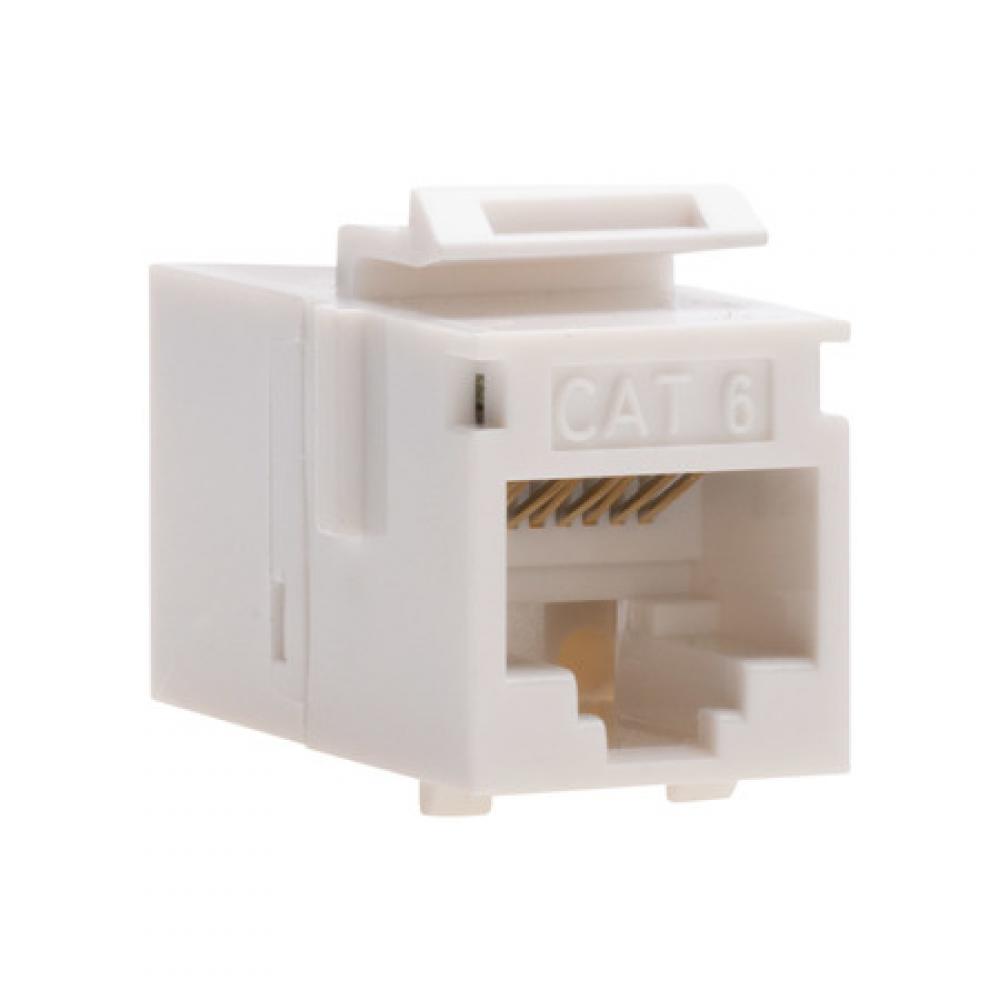 Cat6 Keystone Coupler, F to F, WHT UTP. 1/Bg