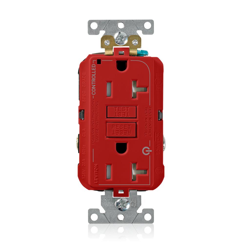 RED 20A 2/PLUG MARKED CONTROLLED GFCI