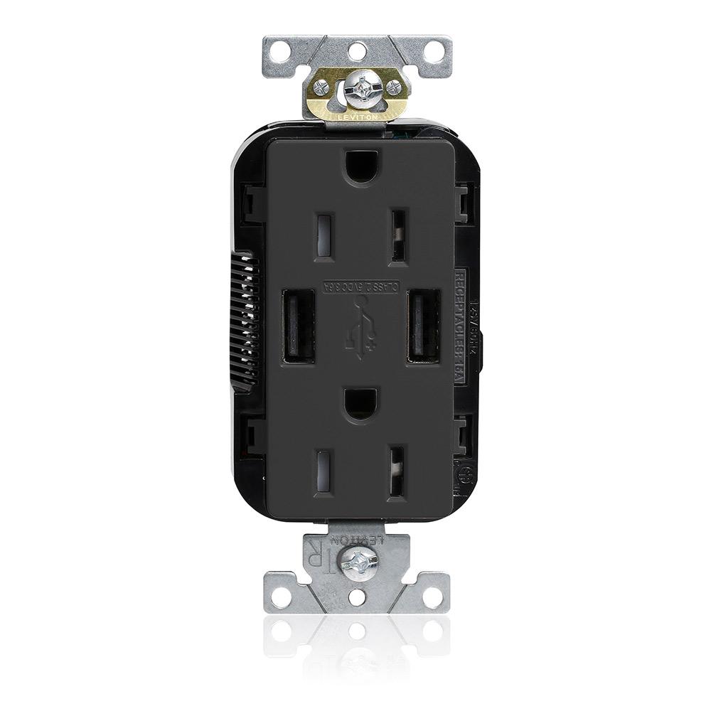 15A LEV-LOK USB TR OUTLET TYPE A-A